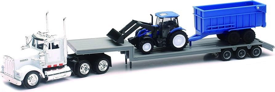 Construction Series Semi Truck with Lowboy Trailer