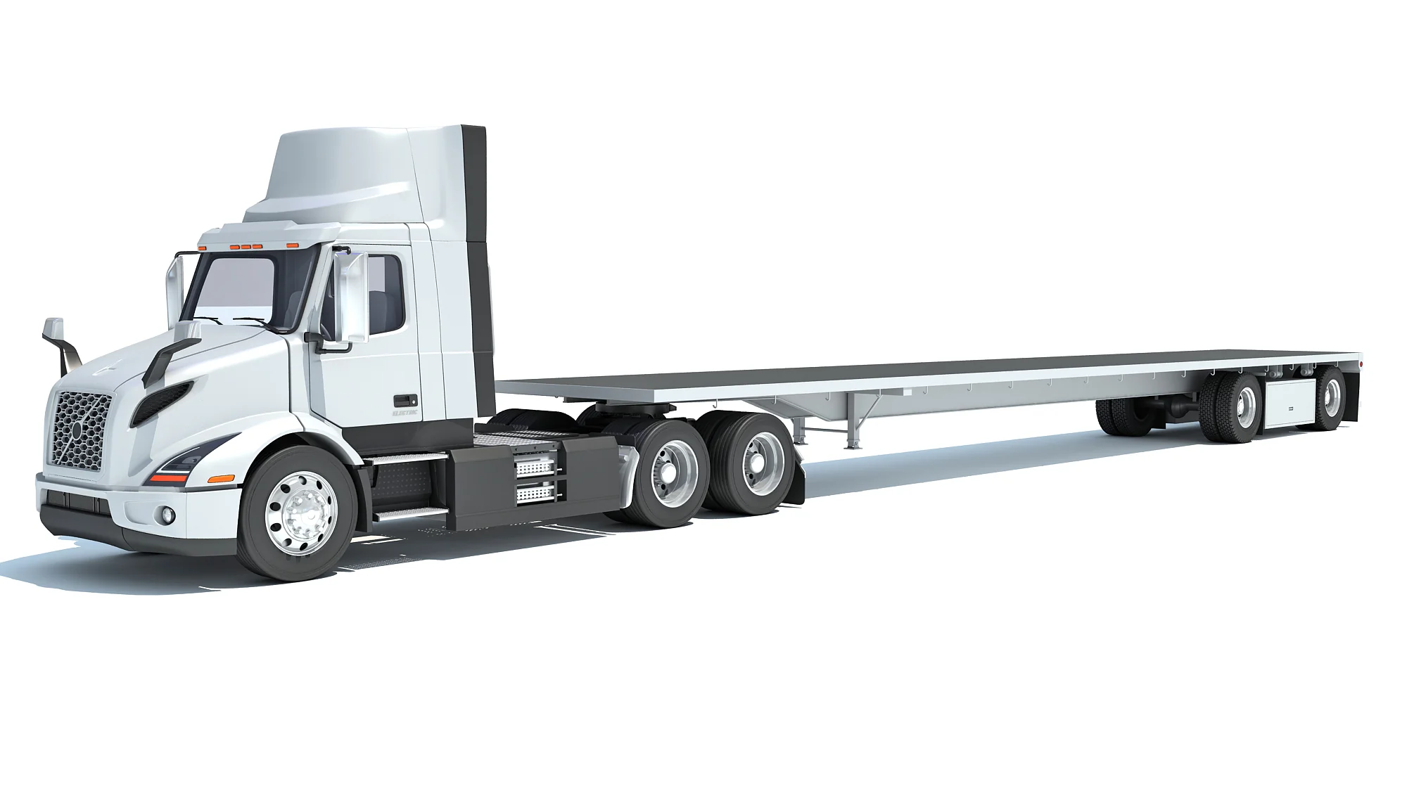Steel Big Rig Semi Truck with Flatbed Trailer